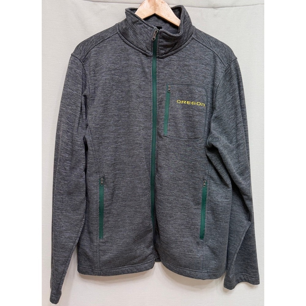 Colosseum Men's Oregon Ducks Full Zip Sweatshirt Jacket Gray NCAA Gameday Medium